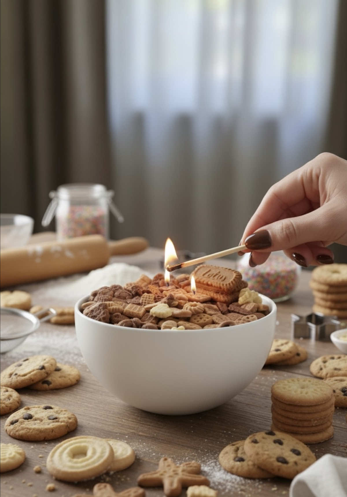 Der Keks ist nicht zum Essen… aber sein Duft macht süchtig! Welche Geschmacksrichtung würdest du wählen?🍪 🍪🕯️ 🇬🇧The cookie isn’t edible… but its scent is irresistible! Which flavor would you pick?#noovela #handmadecandle #kerzenliebe