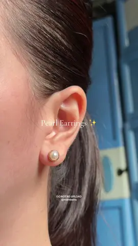 Simple yet elegant earrings 🤍✨ #pearlearrings #studearrings #stainlesssteelearrings #earringsforwomen #fyp 