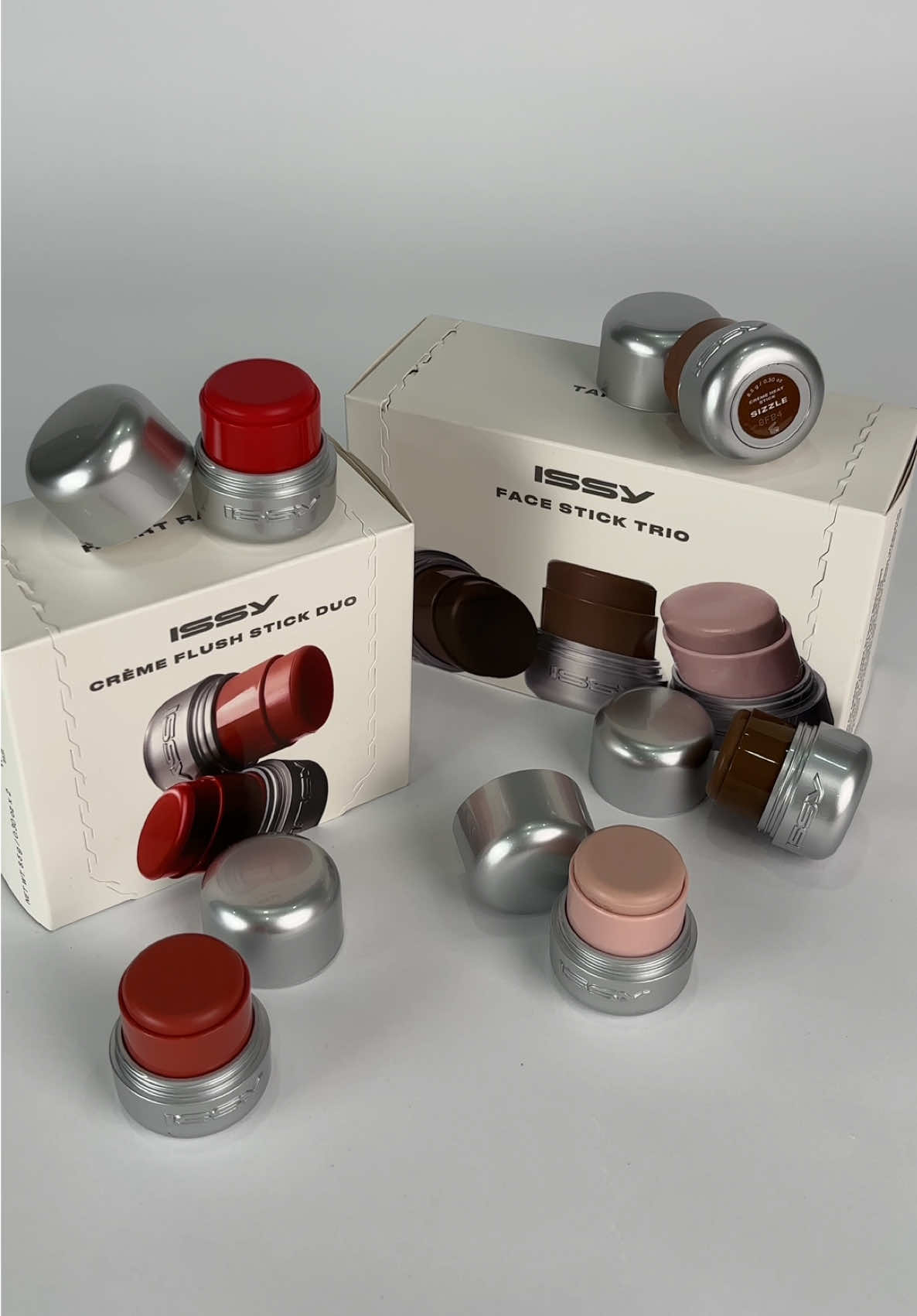 Our Crème Stick holiday sets are here: a sculpting trio and a flush duo. Small, considered, and made for gifting (or keeping). Find yours. Crème Flush Stick Duo and Face Stick Trio are now available everywhere. #issy #cremeflushstickduo #facesticktrio #cremeflushstick #cremeheatstick #cremeshadowstick #cremeglassstick #blush #bronzer #contour #highlighter #foryoupage #foryou #fyp #fypシ゚ 