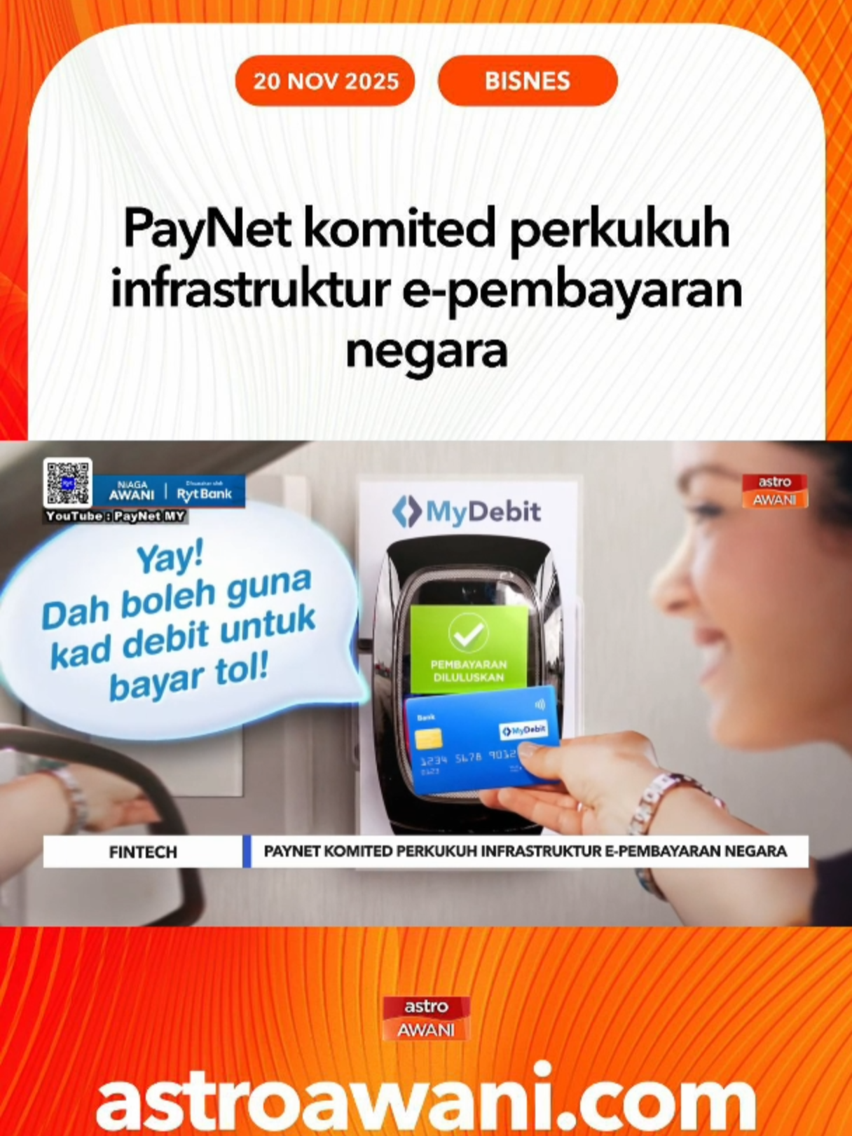 Ekosistem pembayaran digital Malaysia telah berkembang pesat, hasil usaha bersama merentas industri. Pada tahun 2024, PayNet telah memproses transaksi bernilai hampir empat kali Keluaran Dalam Negara Kasar (KDNK) Malaysia, mencerminkan skala dan kepercayaan yang telah dibina bersama.  Anugerah Kecemerlangan e-Pembayaran Malaysia 2025 ini mengiktiraf organisasi yang telah menjadikan pembayaran digital sebagai norma untuk rakyat Malaysia di seluruh negara. #AWANInews #NiagaAWANI