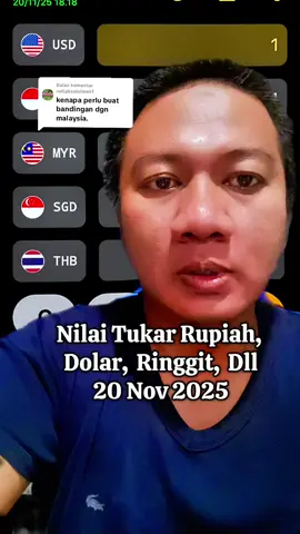 Membalas @rofiahsulaiman1  Nilai Tukar Rupiah,  Dolar,  Ringgit,  Dll 20 Nov 2025 #kurs #rupiah #dolar #ringgit #singapore 