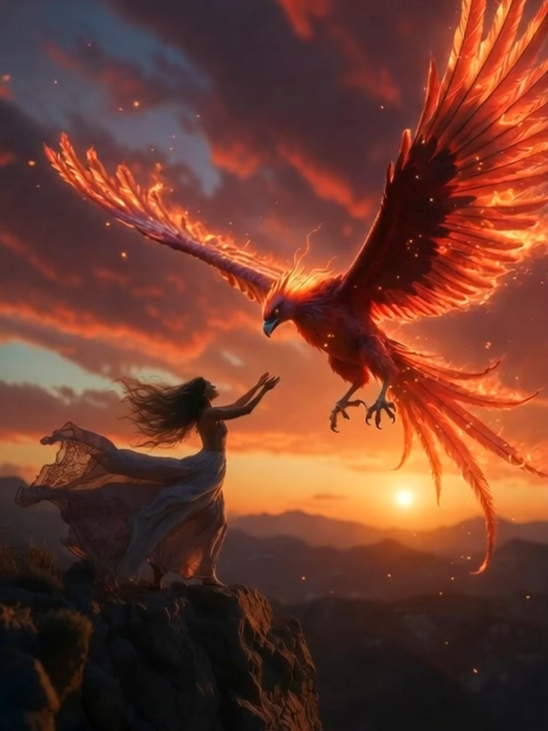 When the sky opens and the phoenix chooses you! #PhoenixSpirit #EpicFantasyArt #MythicScenes #AIVideoMagic #CinematicVibes#fyp #FireAndFury