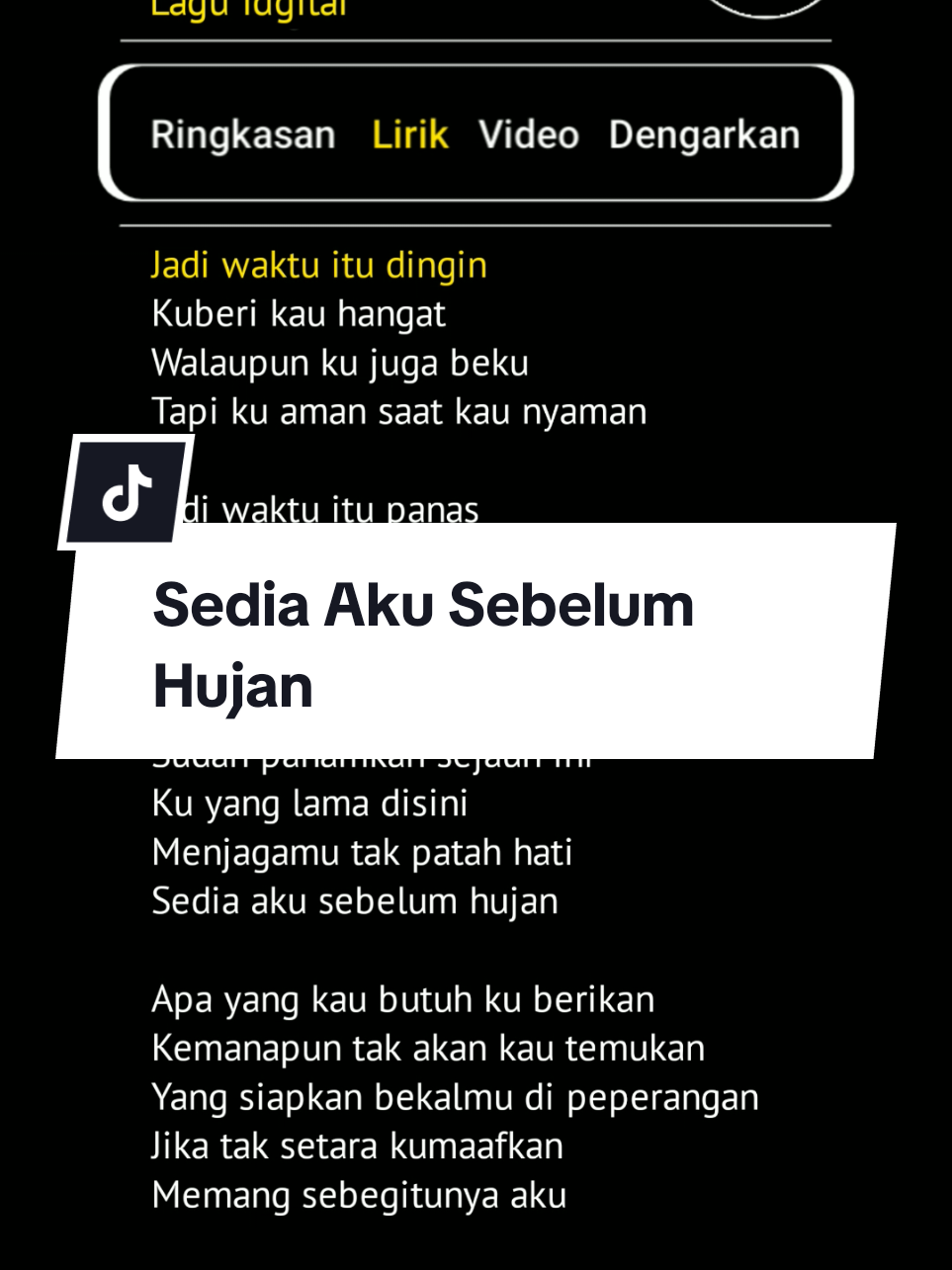 sedia aku sebelum hujan || #liriklagu #sediaakusebelumhujan #trending #lirikgoogle #lirikvideo #aceh #matangglumpangdua #liriklaguindonesia 