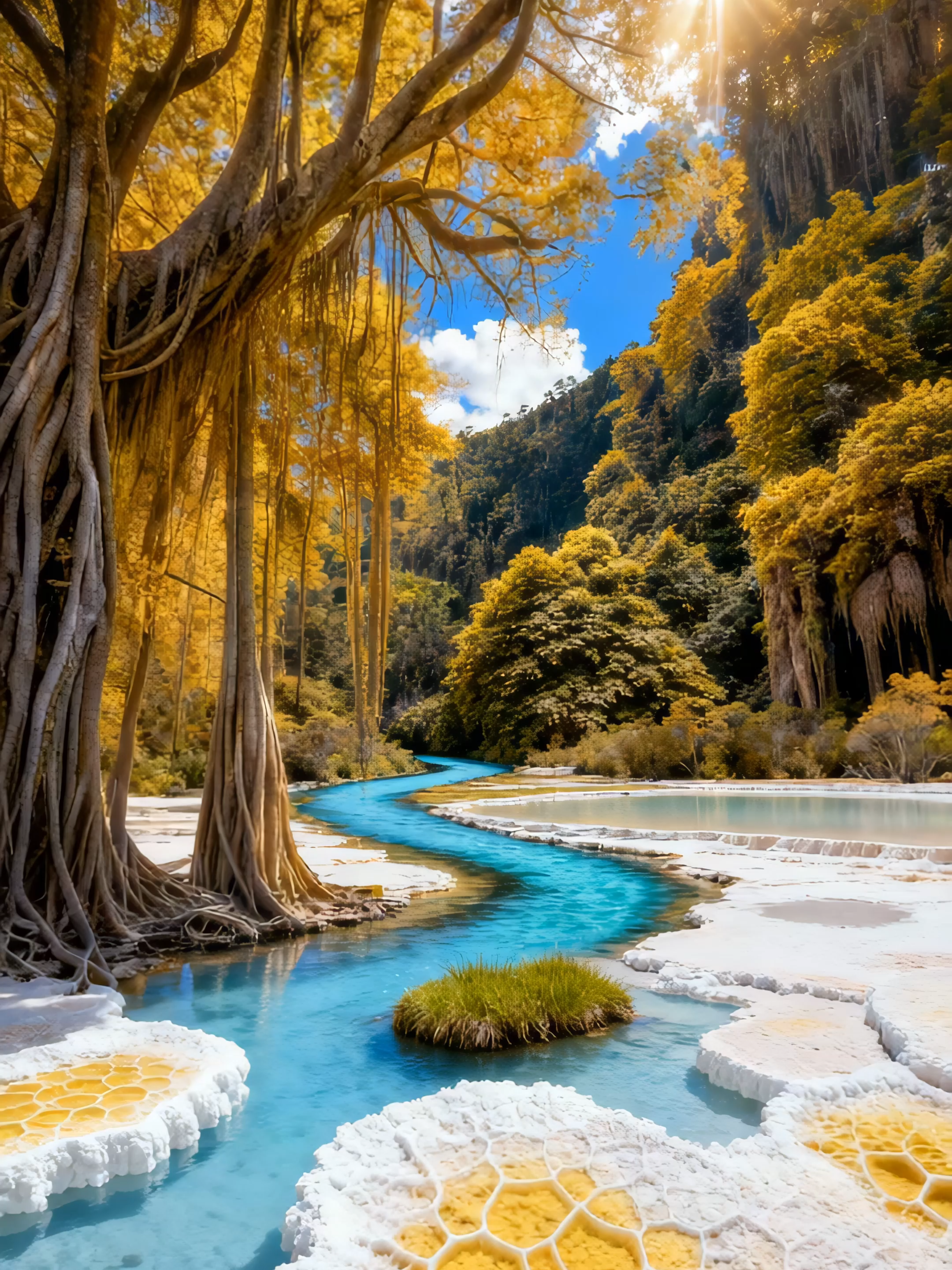 AIでしか描けない絶景26　～黄金の聖域～　#癒し #aiart #神秘的 #fantasy #幻想的な風景