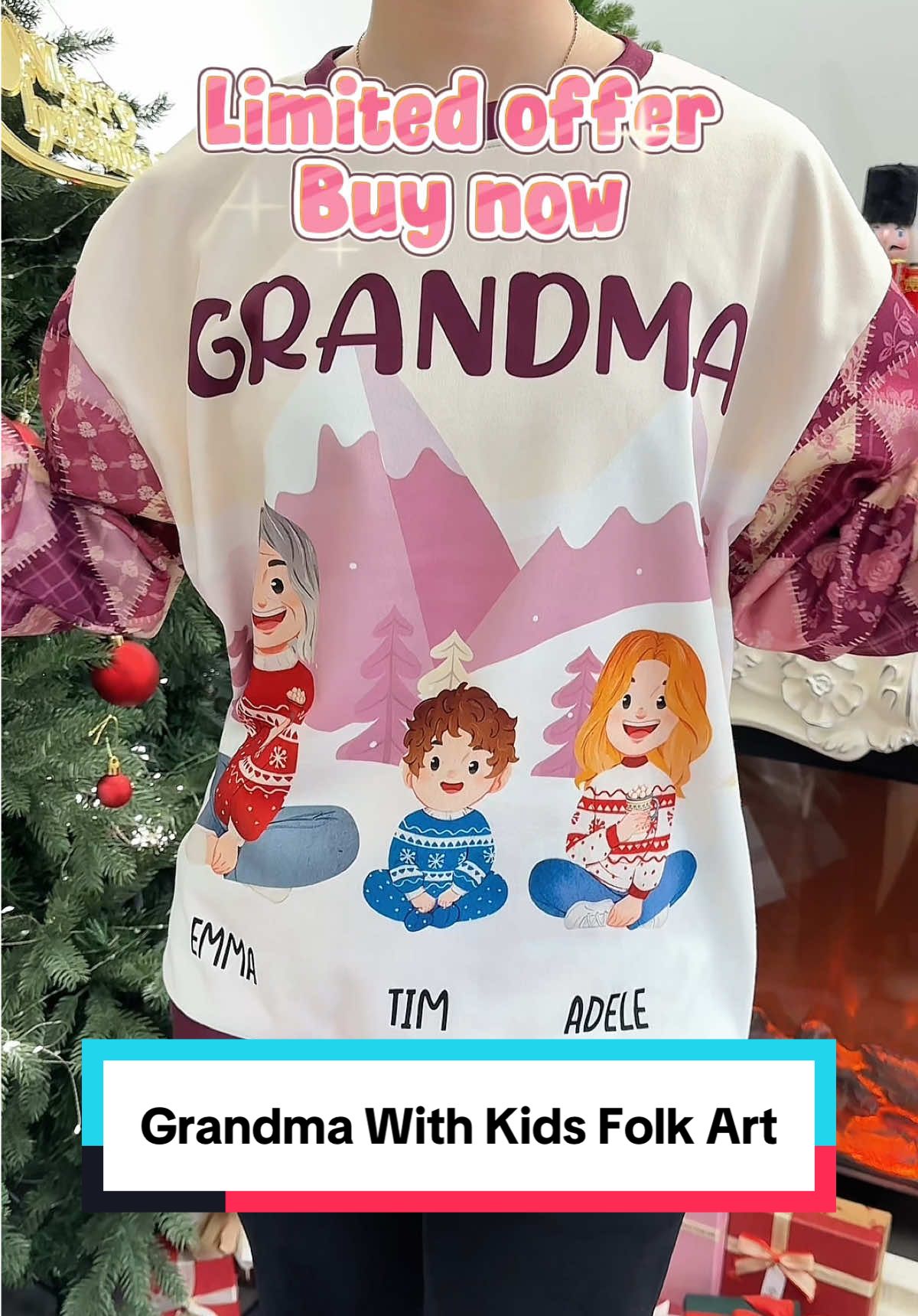“Wrapped in love from the little ones 💕 A cozy reminder that grandma’s heart is their home.”  #macorner #grandma #familylove #cozygifts #grandsweater 