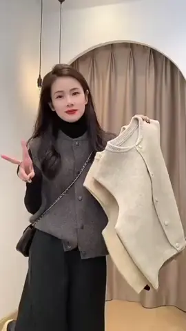 Gentle Series Đơn Hàng Nhỏ Nút Vàng Cổ Tròn Dệt Kim Áo Cardigan Nữ Phong Cách Hàn Quốc Không Tay Áo Vest Top Trận Đấu Bên Ngoài ##xuhuong##tiktokshop##trending##muâhngtaitiktokshop ##ocdproblems