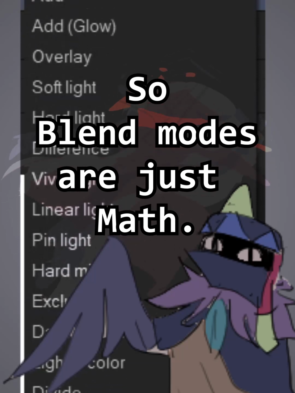 talking about blending modes! usually i just scroll to see which one's the best. #animation #digitalart 