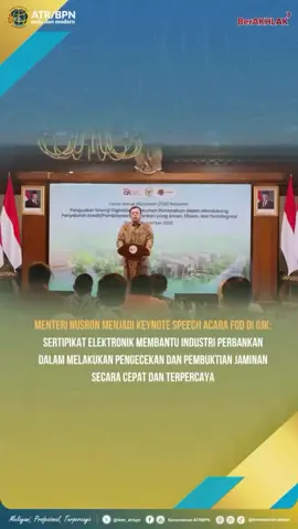 #Repost @kantahkabkonaweutara  —— Halo #SobATRBPN, Menteri ATR/Kepala BPN, Nusron Wahid menjadi Keynote Speaker pada Focus Group Discussion (FGD) Digitalisasi Dokumen Pertanahan bagi Industri Perbankan, di Kantor Otoritas Jasa Keuangan (OJK) Dalam acara tersebut Menteri ATR/Kepala BPN menyampaikan penerapan Sertipikat Elektronik tak hanya memberikan manfaat bagi masyarakat namun juga dapat dimanfaatkan oleh pihak perbankan. Simak pada video berikut ya, Sob☝🏼 sumber: @kementerian.atrbpn  #IndonesiaLengkap #ATRBPNKiniLebihBaik #ATRBPNMajudanModern 18112025