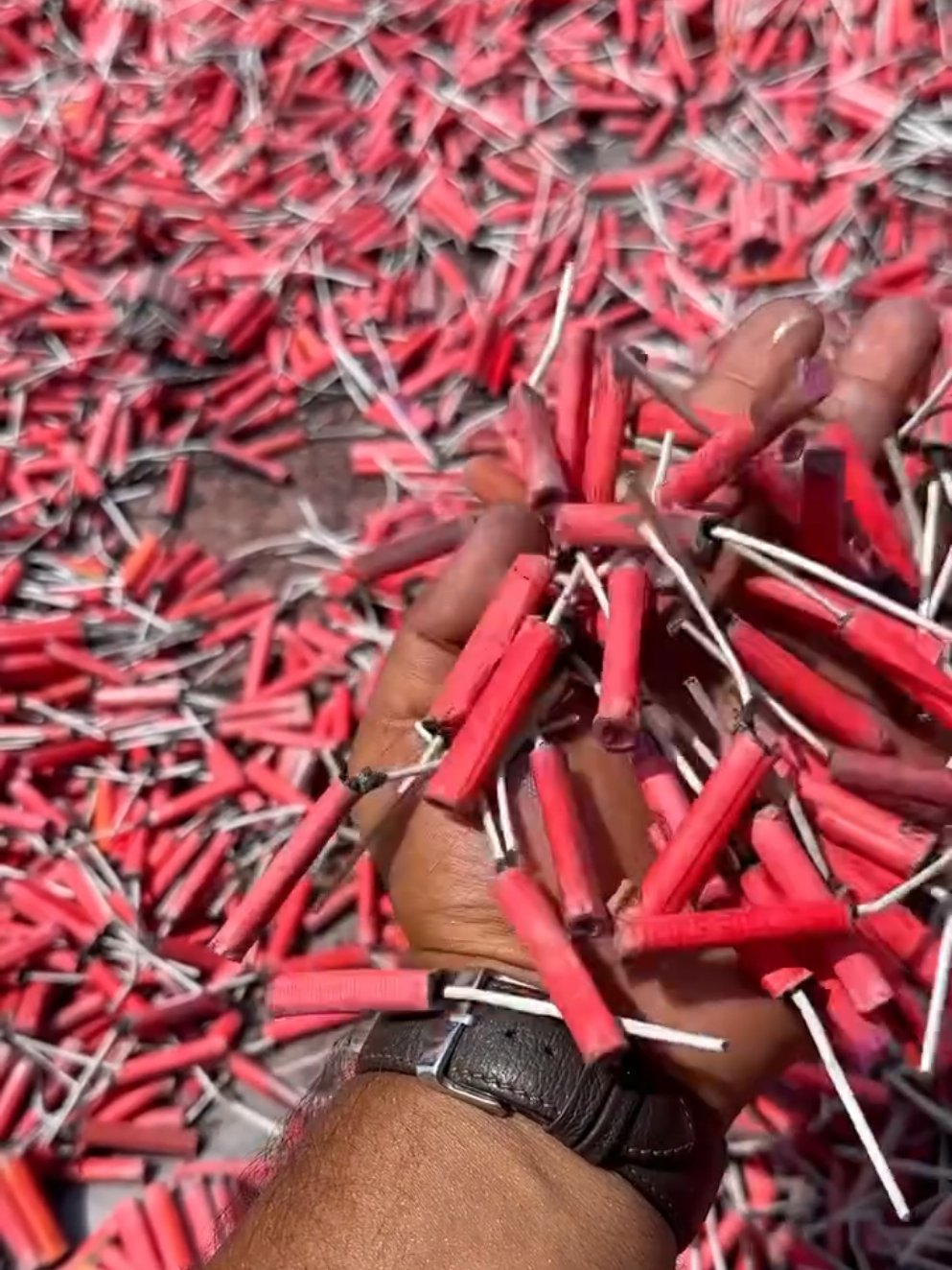 High Demanding Red Crackers Making in Factory