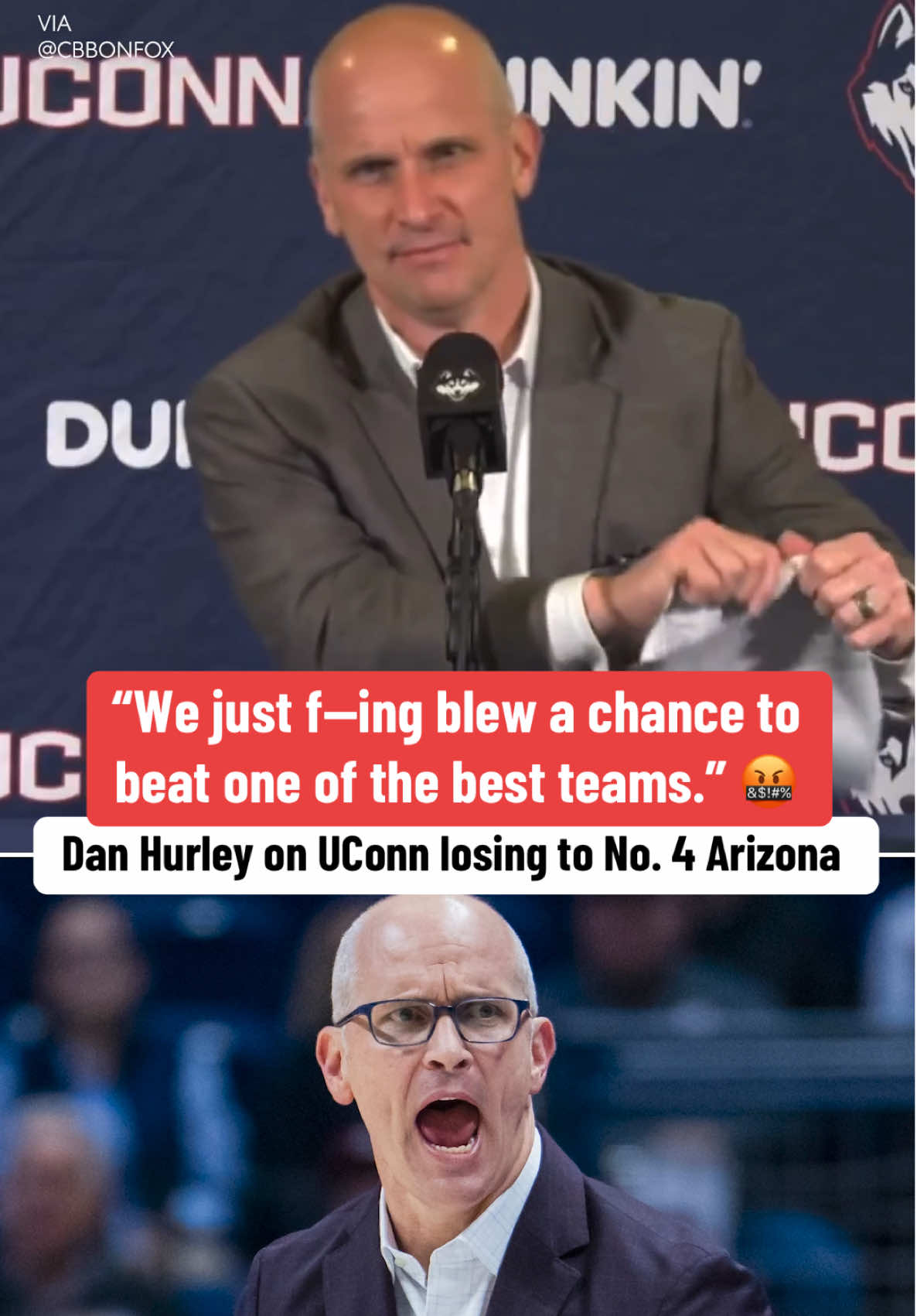 Dan Hurley was NOT happy about the Huskies’ loss 😳 #cbb #collegebasketball #basketball #basketballtiktok #uconn 