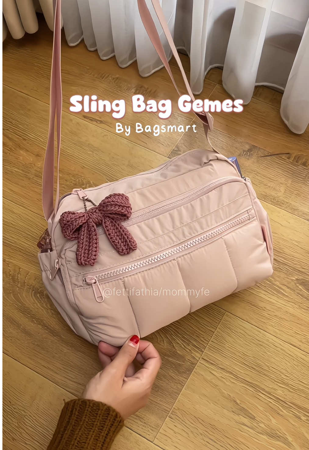 Sling bag bagsmart, muatnya banyak, desainnya juga gemes 🫶😍#bagsmart #sipalingaffiliate #slingbag #pufferbag #tasselempang 
