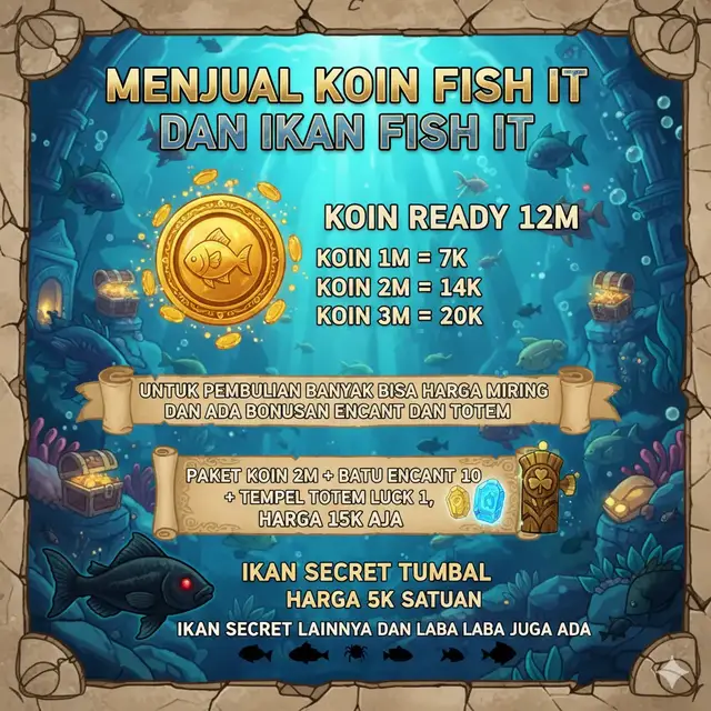 dijamin amanah, boleh di tes yang kecil kecil dulu, kita cari pelanggan Sc tumbal satuan 5k laba laba yang biasa 5k. mutasi 10k koin ready 12m 