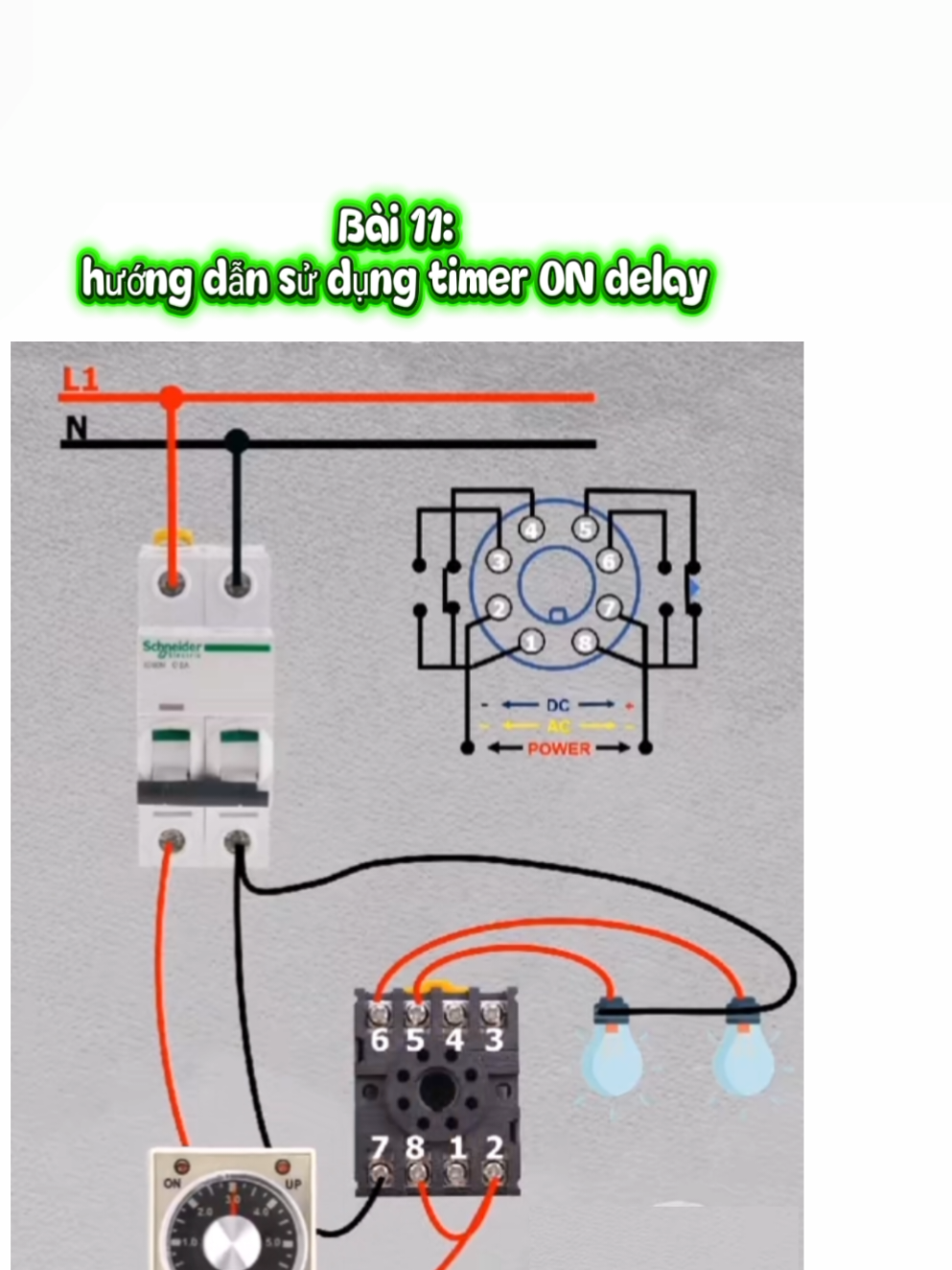 Bài 11: hướng dẫn cách sử dụng timer ON delay  #xuhuongtiktok #điệncongnghiep  @điện căn bản 
