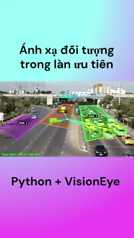 AI VisionEye phát hiện phương tiện trong làn ưu tiên realtime 😳🚦 #ai #python #computervision #programming  #machinelearning 