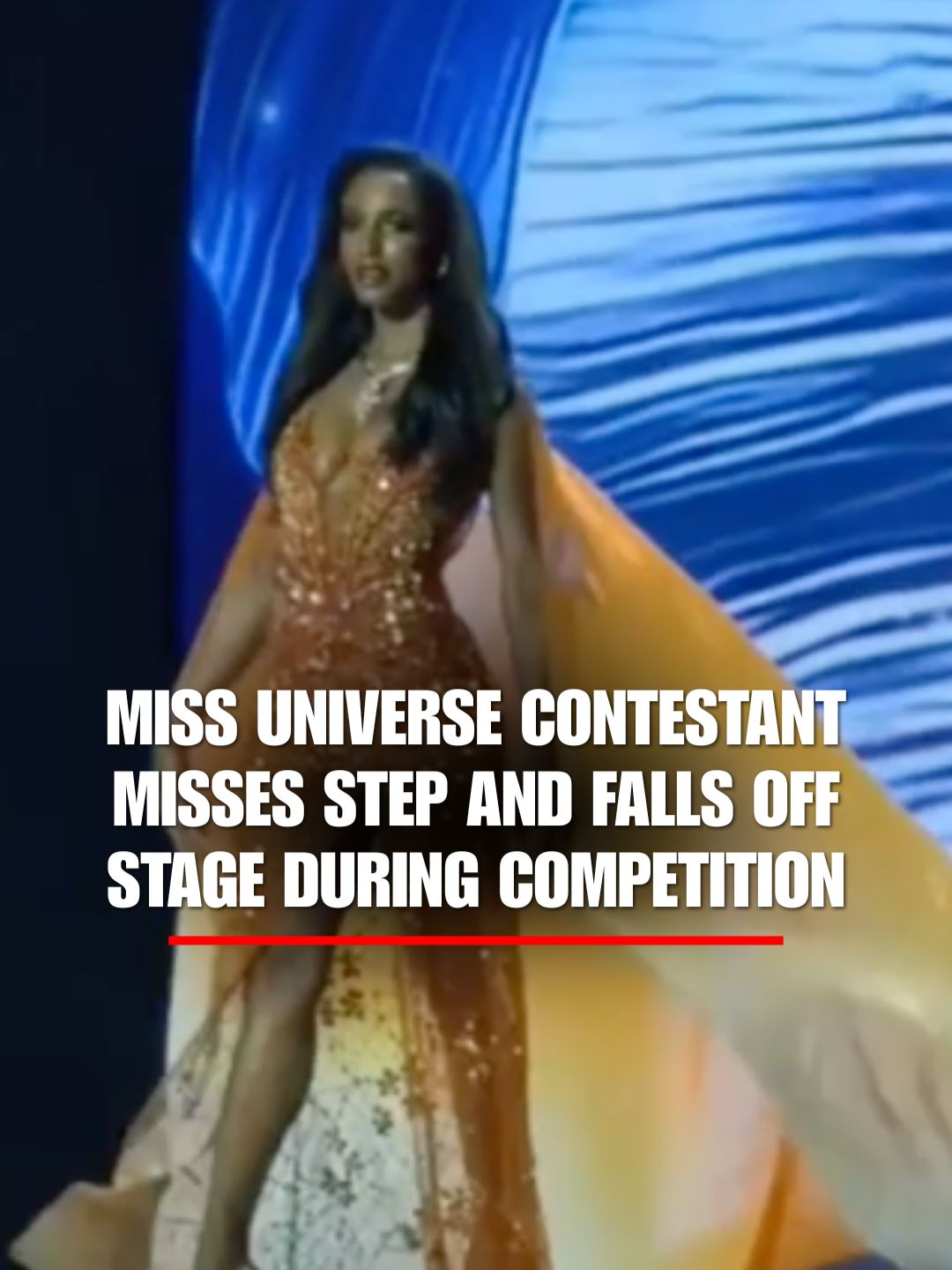ON STAGE SCARE: Miss Universe contestant Gabrielle Henry, representing Jamaica, was hospitalized after falling off the stage during the competition in Bangkok. Officials confirm she suffered no broken bones and is “under good care.”