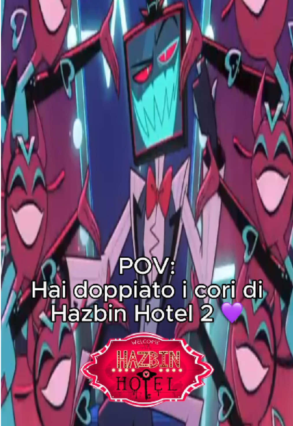 E dopo Helluva Rossa Caputo e Gabriele Castagna mi hanno fatto il meraviglioso regalo di poter prendere parte al mondo di Hazbin Hotel e cantare queste canzoni spaziali. Grazie ancora una volta per la fiducia che mi avete dato e per averci consegnato un prodotto pazzesco! ❤️  Ho avuto la fortuna di imparare tantissimo osservando grandi professionisti doppiare e questa è la cosa più bella (@Riccardo Suarez Puertas 🌹) E ancora un plauso alla direzione del doppiaggio di Oreste Baldini 🔥 Tutte le puntate di Hazbin Hotel sono ora disponibili in italiano su @Prime Video Italia  #doppiaggioitaliano #primevideo #hazbinhotelita #cantante #doppiatrice 