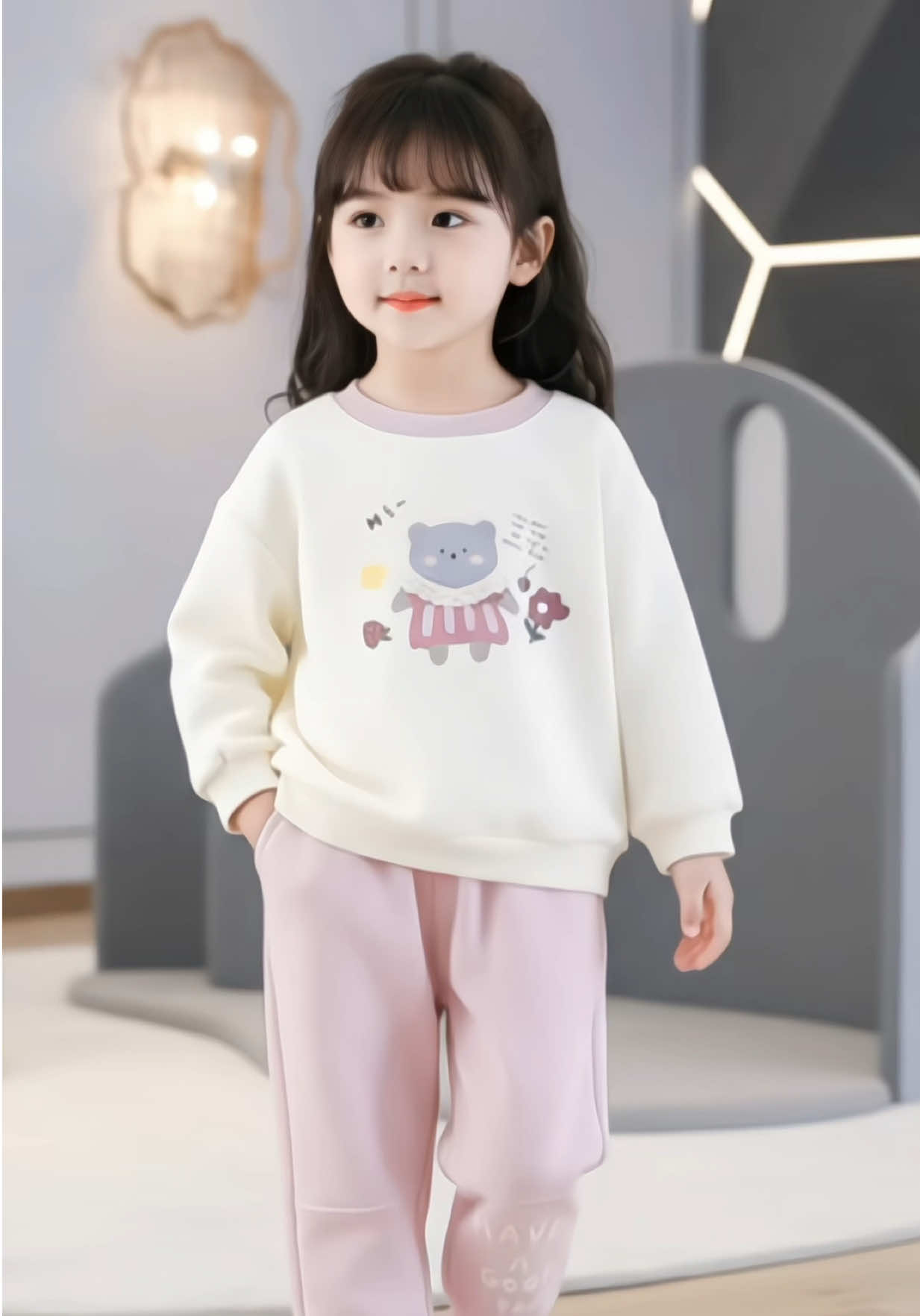 Bộ nỉ thu đông bé gái xinh quá các mom ơi #thoitrangchobe #thoitrangtreem #bonichobe #bonichobegai #bonichobe 