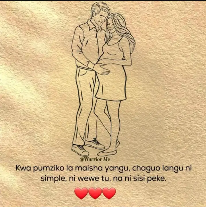 Kwa pumziko la maisha yangu, chaguo langu ni simple, ni wewe tu, na ni sisi peke. Na ninaposema hivyo, siombi dunia iielewe, wala sihitaji mtu yeyote athibitishe—kwa sababu moyo wangu tayari umeona ukweli wake, umeridhika na safari ya sisi wawili, safari ambayo imejaa upole, mshikamano, ndoto na tumaini jipya linalojengwa na mapenzi yetu wenyewe ❤️🤍✨. Umenifanya nijue thamani ya kupumzika katika moyo wa mtu anayekujali kwa dhati, mtu anayekusikiliza hata wakati hujasema, mtu ambayo roho yake inaimba kwa namna moja na yangu 💞🌙. Uwepo wako umekuwa kama mwanga unaotuliza machafuko ya ndani yangu. Kila ninapokutazama, najiona salama, najiona nyumbani, najiona katika sehemu ambayo Mungu alikusudia moyo wangu upate pumziko lake halisi. Wewe ni aina ya upendo unaofanyika kuwa baraka; upendo usiokuwa na haraka, usiochosha, unaotulia polepole lakini unaongezeka kwa nguvu kila siku 🥺💗. Hata katika ukimya wetu, bado najiona nipo mahali ambapo ninastahili kuwa—karibu na wewe, ndani ya wewe, katika maisha yako na katika ndoto zako 💖🌹. Najua kwamba maisha si rahisi kila siku, lakini kuchagua wewe kumekuwa kama kupumua hewa safi baada ya safari ndefu. Kumekuja bila masharti, bila viwango vya kulazimisha, bali kwa njia ambayo moyo wangu umeelewa bila kupewa maelezo. Unajua namna ya kugusa nafsi yangu kwa maneno madogo, kwa vitendo vidogo, na hata kwa tabasamu ambalo linaweza kunifanya nisahau huzuni za jana 💕😊. Na sasa, tunaposimama hapa—sisi wawili—ninaona mbali zaidi ya leo. Ninaona kesho yenye sauti ya kicheko chetu, yenye ndoto tunazojenga polepole, na yenye maisha ambayo yatatuonyesha kuwa tulikuwa sahihi kukichagua kitu kimoja muhimu: kuchagua sisi ❤️🔥. Hakuna kitu kinanipa amani kama wazo la kuwa nawe katika kila hatua, kushuhudia maisha yakikua, hata kuona ndoto zetu zikipata mwanga ambao tulikuwa tunautoa ndani ya mioyo yetu. Natamani uelewe kwamba moyo wangu haukuwahi kuwa mwepesi kuchagua mtu, lakini kwako haukusita hata sekunde. Ulijua, ulitambua, na ulitulia. Wewe ndiye pumziko ninalolitafuta, ndiye swali ambalo tayari lina jibu, na ndiye safari ambayo siogopi kuifuata popote pale 💓🥺. Ukiwa karibu yangu, najiona kama dunia inakuwa mahali pema zaidi; kila kitu kinaonekana rahisi, hata maumivu yanapoteza nguvu yake kwa sababu unanipa nguvu ya kupita navyo kwa utulivu 😌💗. Moyo wangu unakuona kama zawadi—ile ambayo sihitaji kufungua kwa haraka, bali kuihifadhi taratibu, kuithamini, kuipenda kwa udongo wa uangalifu na kujitoa. Naamini katika sisi. Naamini katika safari ya mapenzi ambayo haikujengwa kwa maneno tu bali kwa hisia halisi, kwa heshima, kwa utulivu, na kwa ndoto tunazotengeneza pamoja siku baada ya siku 💞🌺. Na ninapotazama picha ya siku zijazo, naona familia, naona furaha, naona mikono iliyoshikana kwa nguvu, naona wewe ukitabasamu kwa utulivu ambao nimekuwa nikiutamani siku zote. Naona mapenzi yanayokomaa, yanayoweza kusimama imara mbele ya vizingiti vyovyote. Naona maisha ambayo mwisho wake unajibu swali moja tu: kwanini nilikuchagua? Jibu ni rahisi—kwa sababu ni wewe, na daima itabaki kuwa wewe ❤️❤️❤️. Leo, kesho, na hata miaka ijayo… Chaguo langu linaendelea kuwa simple: ni wewe tu, na ni sisi peke yetu. 💖❤️🥺💞🌹✨