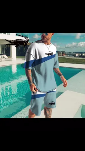 Dê uma olhada em Summer New Men's Casual Shorts Curta Conjunto Crocodilo 3D Camiseta Harajuku Street Sports por R$93,52.   https://collshp.com/236pk56?linkId=22155343&view=storefront