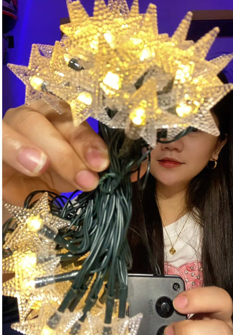 Star christmas solar light perfect for outdoor decoration! 🤍 #solarchristmaslight #stringstarlight #solarlight #stringlight 