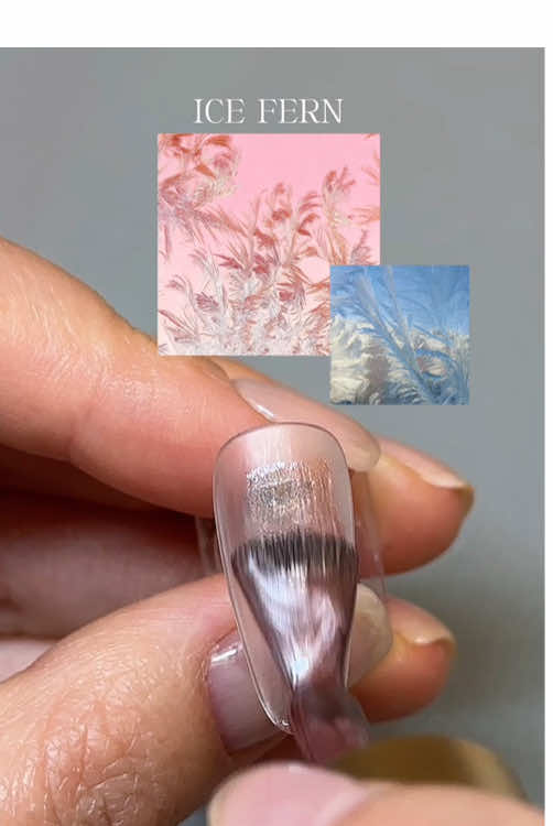 Ice Fern nails 💅#nailart #frost #bloom #winter #fyp 