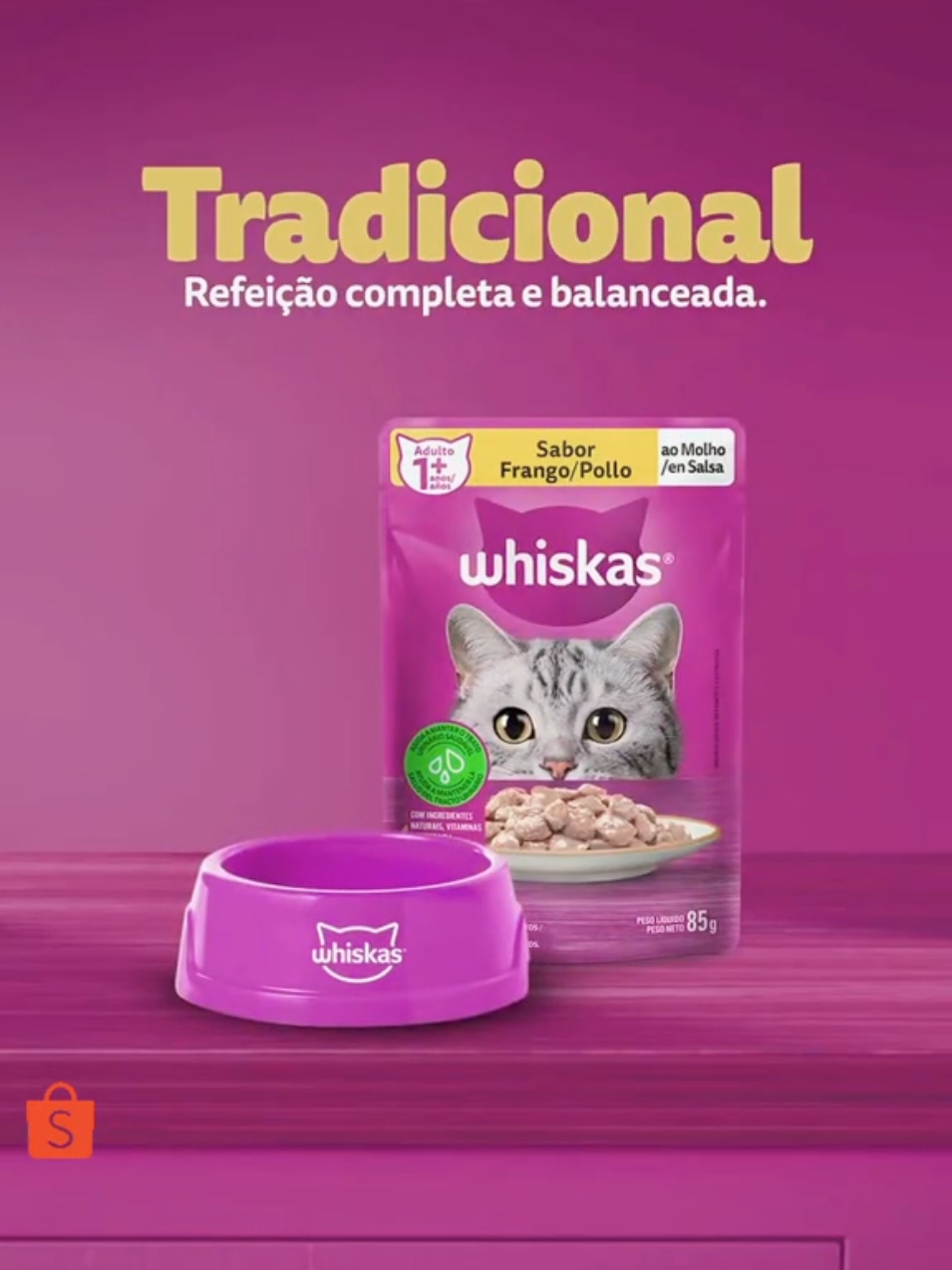 kit Sachê Wiskas 20/10 Unidades Ração Umida Sabor carne ou frango 85g #alimento #sabor #saude #nutricao #pets 