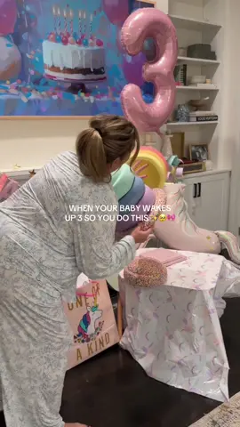 May have accidentally woke the kids up at midnight but all worth it, happy birthday to our “baby” (not the baby for long) Avery Shay, we adore you 💕 #birthdaymorning #momlife #MomsofTikTok #diymom #toddlermom 