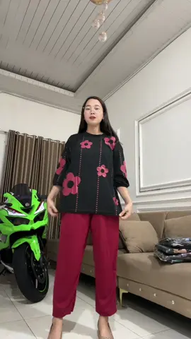 Chekout 1 dapat 3 pcs setelan celana panjang #setelanwanita #setelan #dapat3pcs #pakethemat 