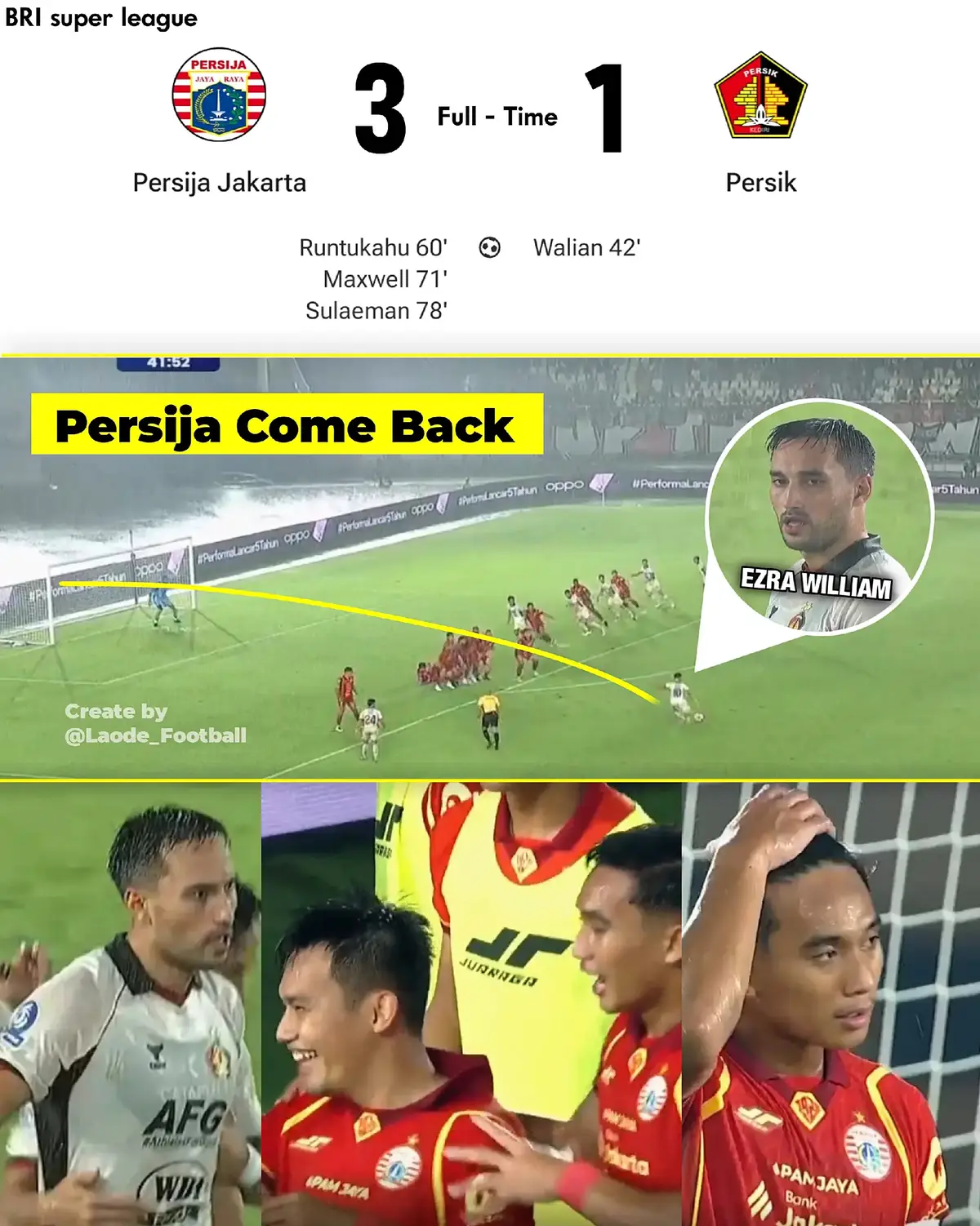 FT : Persija 3-1 Persik kediri