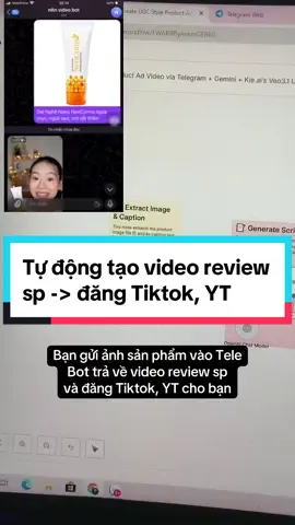 Thích sản phẩm nào thì lấy ảnh rồi gửi vào Tele. Nhận lại ngay video review sp chân thực. Tự động đăng Tiktok, YT bán hàng.  #Automation #n8n #aiagent #aivideo #videoviral 