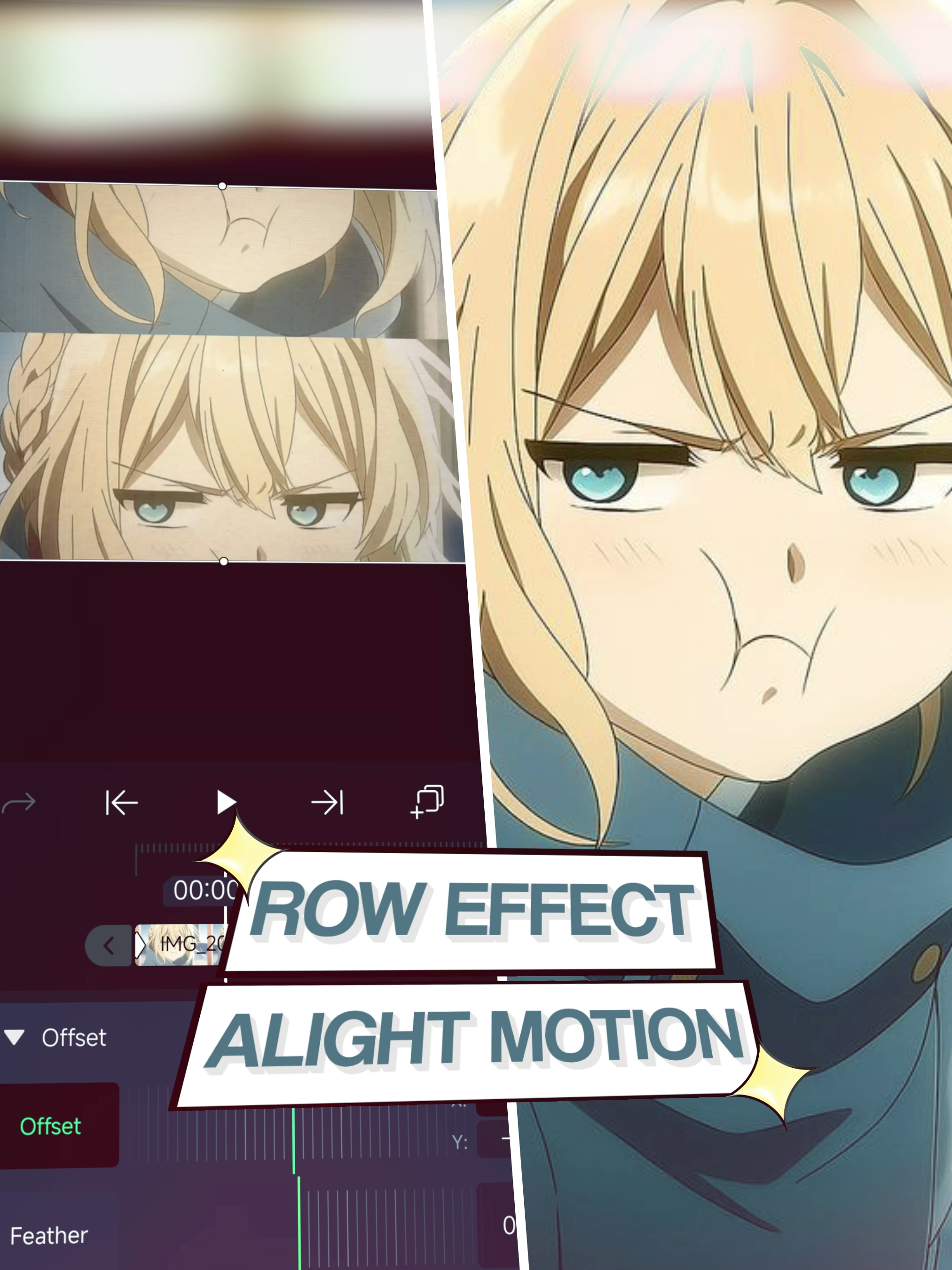 Hii aku epryhn! Disini aku mau sharing gimana sih caranya bikin row effecct!? #epryhn #alightmotion #alightmotion_edit #amv #amv_anime #amvedit #tutorial #tutorialedit #typography #typographyedit #row #roling #rolling #violet #violetevergarden