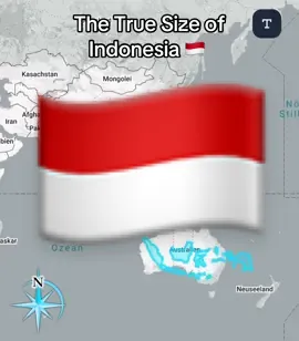 🇮🇩 Indonesia 📏 Area: ~ 1,904,569 km² 👥 Population: ~ 279 million (2024 est.) 🏙️ Capital: Jakarta (currently transitioning to Nusantara) 📍 Fun Fact: Indonesia is the world’s largest archipelago, made up of over 17,000 islands but on many world maps it appears smaller than it truly is because its landmass is stretched across the equator. 👉 Follow for more real-size country comparisons! #indonesia🇮🇩 #map #geography #LearnOnTikTok #fyp 