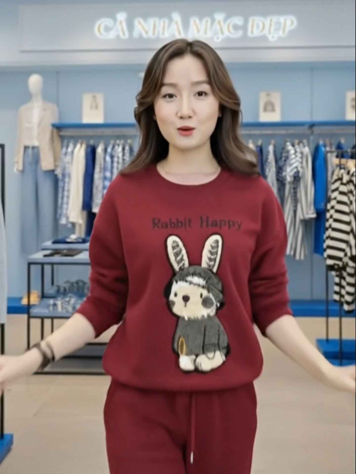 🔥 SET NỈ THÊU THỎ “RABBIT HAPPY” – HOT TREND MÙA NÀY!! Muốn cute – ấm – thoải mái? Set này đáp ứng hết luôn nhaaa! 🐰❤️ ✨ Họa tiết thêu nổi xịn xò, nhìn là mê ✨ Chất nỉ 2 da mềm – dày – cực ấm ✨ Form mặc đi chơi, đi học, đi dạo hay mặc nhà đều đẹp ✨ Màu đỏ nổi bật, da nào mặc cũng auto sáng 👑 Vào đông mà chưa có bộ nỉ xinh xắn thì chốt ngay bé này nha! Mặc lên là yêu liền luôn đóooo 😍🔥 #OOTDtrend #todaysoutfit #xuhuongtiktok #xinhdepmoingay #fashionrecommendations