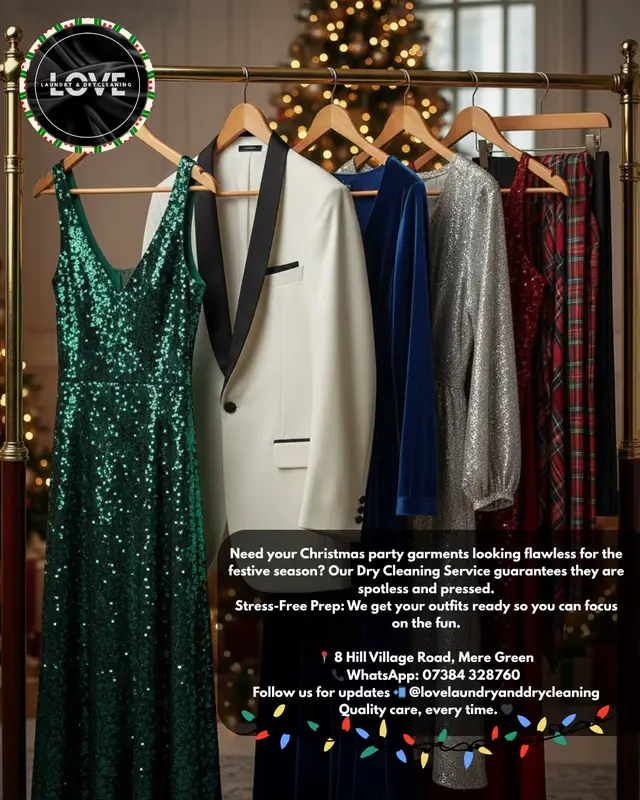 🎁 Your All-in-One Christmas Relief! Make the holidays genuinely easy this year by letting us handle the chores. We are your one-stop shop for a stress-free Christmas! We offer: • 🧺 Washing, Drying & Ironing: Conquer those huge laundry piles. • 👗 Dry Cleaning: Keep all your party outfits flawless. • 🧵 Alterations: Ensure a perfect fit for all your festive wear. Stop rushing and start relaxing! Come to us for a beautifully clean, organized, and stress-free holiday season.