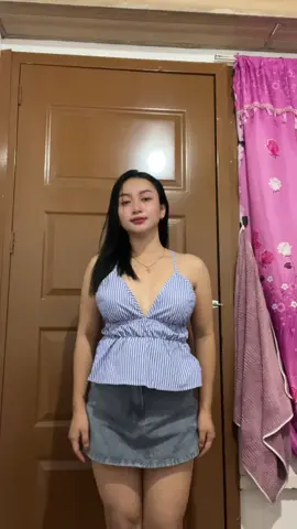 🦋💙#OOTD #tops #backlesstop #stripe 