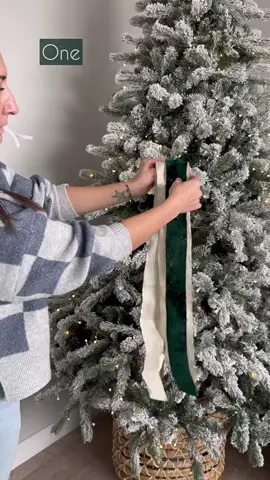 3 easy ways to add ribbon to your tree this season 🎀 #christmastreeribbon #christmastreeribbontutorial #christmasdiy #christmasribbon #ribbontutorial 