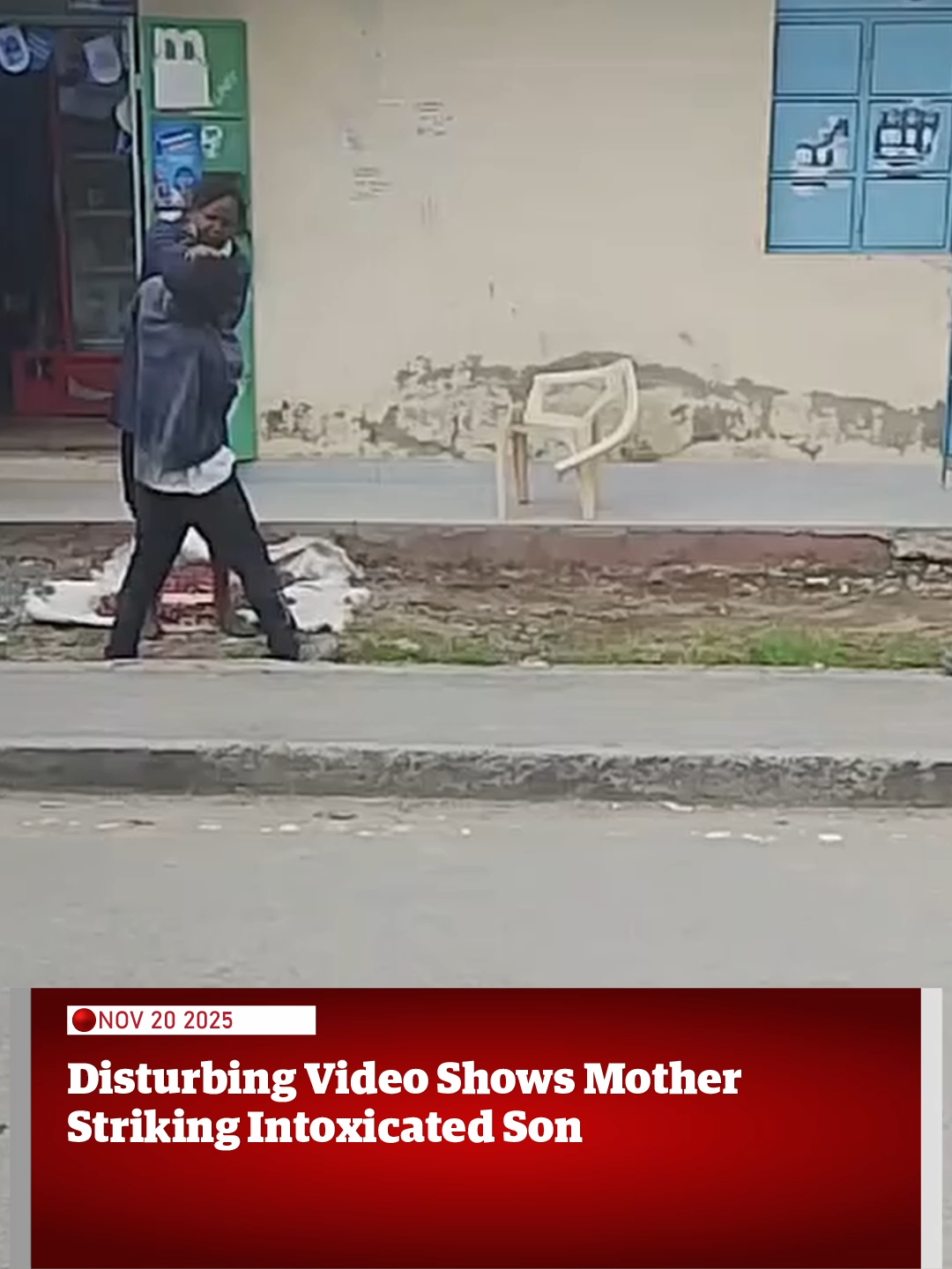 A viral clip sparks concern after a mother was seen hitting her intoxicated adult son.