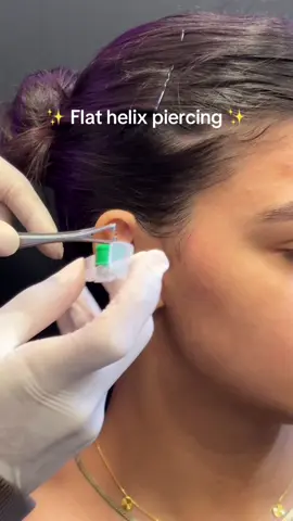Flat helix piercing ✨. #fypシ #piercing #مصر #طلبة_مصر #lunarsilver 