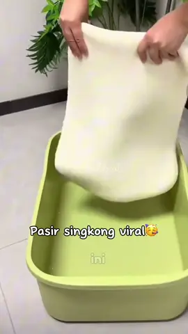 Akhirnya cobain pasir cassava. Ternyata gumpalnya kuat bgt, gak lengket pula #pasirkucing #cassavacatlitter #pasirkucingsingkong 