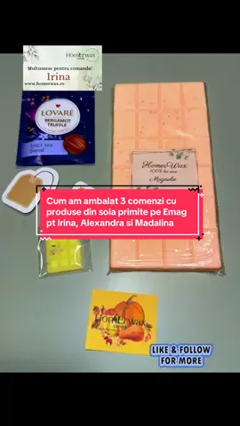 Inca o postare cu 3 comenzi sper ca va place cum le ambalez ❤️❤️❤️ #cearasoia #homerwax #tableteparfumate #tealight #lumanaridinsoia 