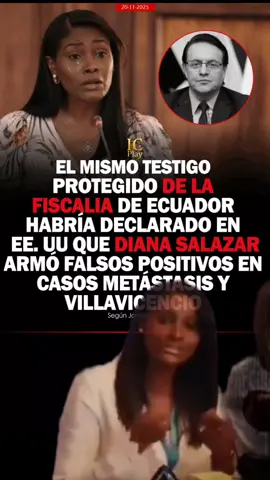 Testigo protegido declara en EE.UU. y acusa a funcionarios de la Fiscalía de supuestos “falsos positivos” en casos Metástasis y Villavicencio Un nuevo giro se produjo en los procesos relacionados con los casos Metástasis y Fernando Villavicencio, luego de que Marcelo Lasso, quien actuó como testigo protegido de la Fiscalía de Ecuador, presentara una declaración ante una corte en Estados Unidos. Según la información difundida públicamente, Lasso aseguró en su intervención que en ambos procesos se habrían armado supuestos “falsos positivos” para involucrar a determinadas personas. De acuerdo con lo expuesto, mencionó a varios funcionarios de la Fiscalía ecuatoriana dentro de estas acusaciones, entre ellos Diana Salazar Méndez, Wilson Toainga, Ana Hidalgo y un Capitán Salazar, señalándolos como responsables dentro de una estructura que, según él, habría manipulado versiones en las investigaciones. El contenido de estas declaraciones fue difundido por Xavier Jordán, quien compartió imágenes y fragmentos de lo expuesto por Lasso ante la corte estadounidense. Jordán afirma que las acusaciones del testigo se sustentan en elementos que, según él, constituyen pruebas. Los casos Metástasis y Villavicencio han generado amplio debate nacional debido a la complejidad de las investigaciones y al impacto político y social que representan. Las nuevas declaraciones de Lasso abren un capítulo adicional en un escenario ya marcado por controversias y señalamientos entre distintas figuras públicas e institucionales. Hasta el momento, no se han anunciado pronunciamientos oficiales sobre esta declaración realizada fuera del país, y se espera que las autoridades correspondientes determinen los pasos a seguir dentro del marco legal. #Urgente #ATENCIÓN #ecuador #videos #viralvideos 