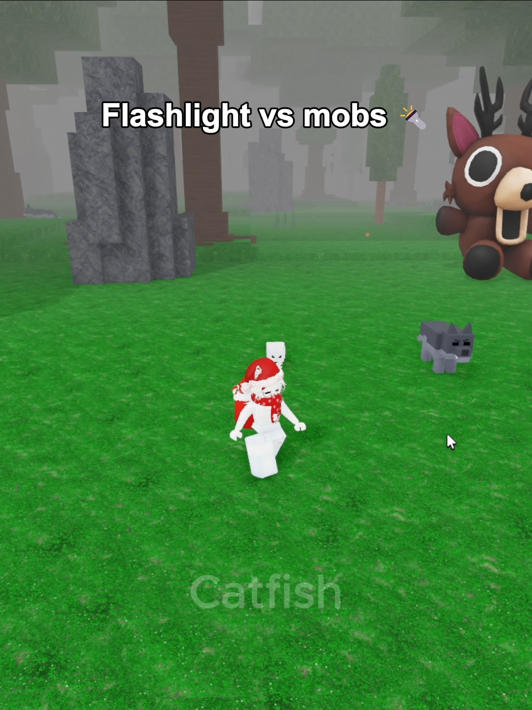 Flashlight vs mobs 😂 #99nightintheforest #roblox #usa