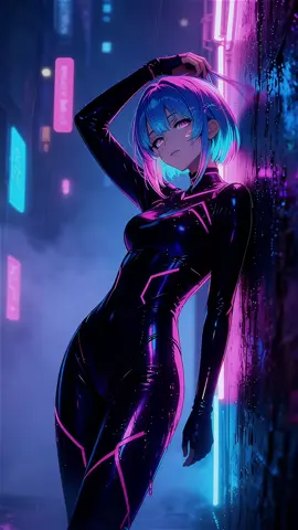 Neon rain. Cyberpunk silence. Gl!tch.exe is loading… #cyberpunkgirl #glitchexe #aesthetical #neoncore #aiartdaily 