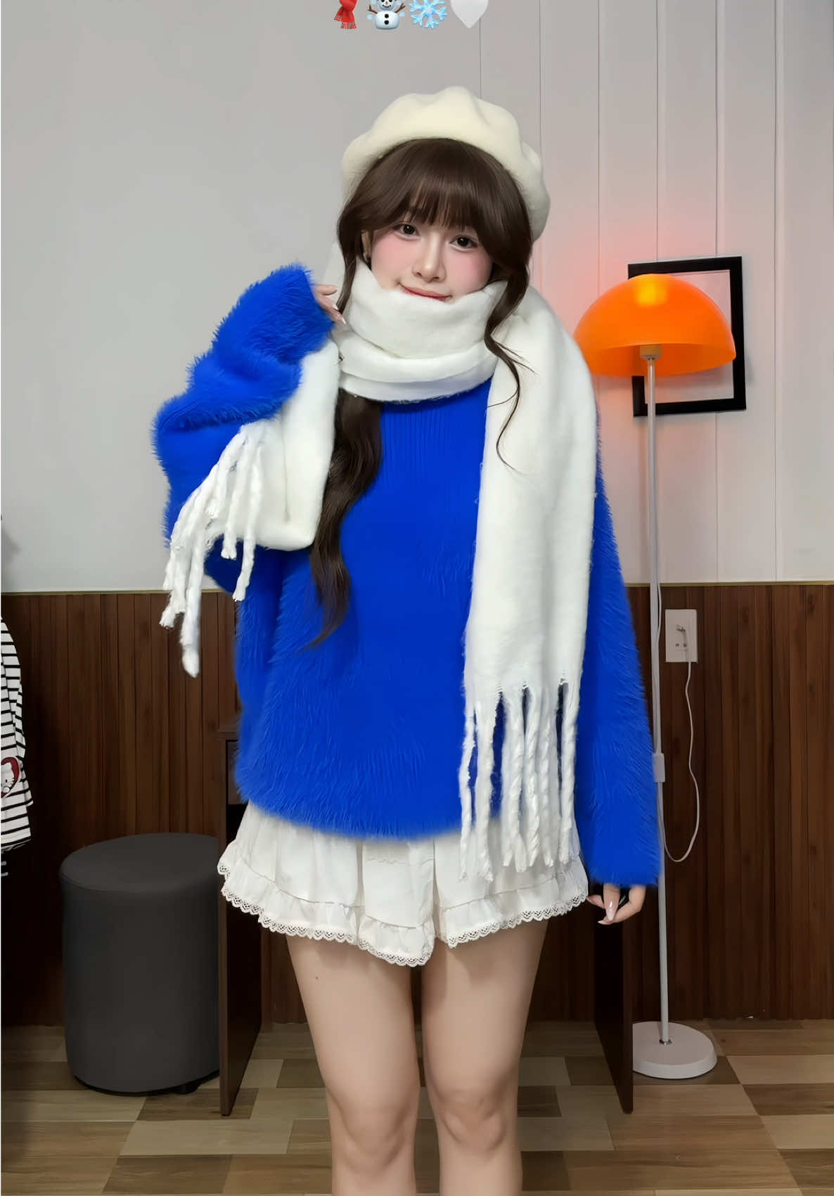 Áo len lông lệch vaii 🎄🤶🏻❄️☃️🧣#xuhuong #outfit #phoidoxinh #aolenlong #gianginh2025 