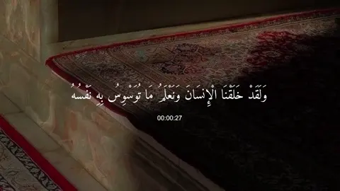 #ولقد_خلقنا_الإنسان_ونعلم_ماتوسوس_به_نفسه #تلاوة_خاشعة #اكتب_شيء_تؤجر_عليه🌿🕊 