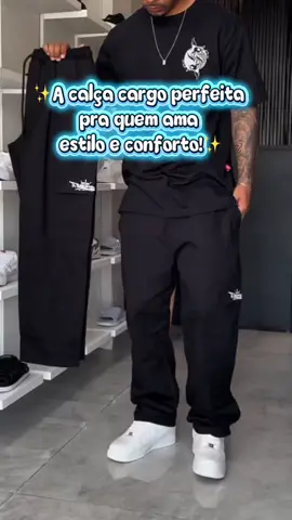 A calça cargo perfeita pra quem ama estilo e conforto! ✨ Modelagem larga, tecido de sarja resistente e aquele visual urbano que combina com qualquer look. Perfeita para o dia a dia, passeios e até pra montar looks tumblr e streetwear! #calcacargo #calcacargolarga #achadinhosshopee #shopeebrasil #modaurbana  