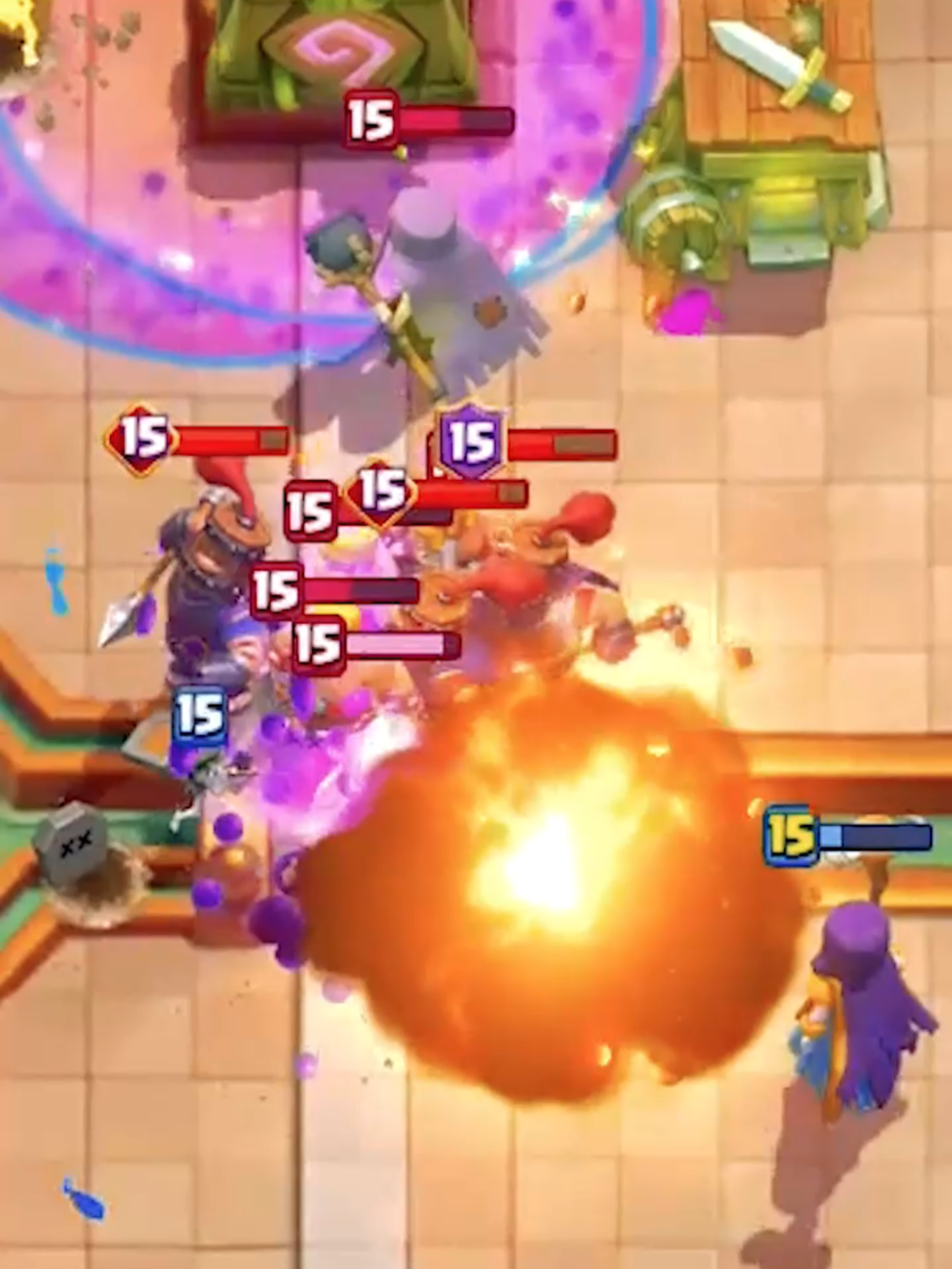 Enfrentei um counter absurdo: Bruxa Mãe, Recrutas EVO, Zappies, Fireball e Morcegos.  Mesmo assim, com Splashyard, li a rotação e virei no Triplo de Elixir. 🔥 Vitória impossível! #ClashRoyale #BruxaMãe #Splashyard