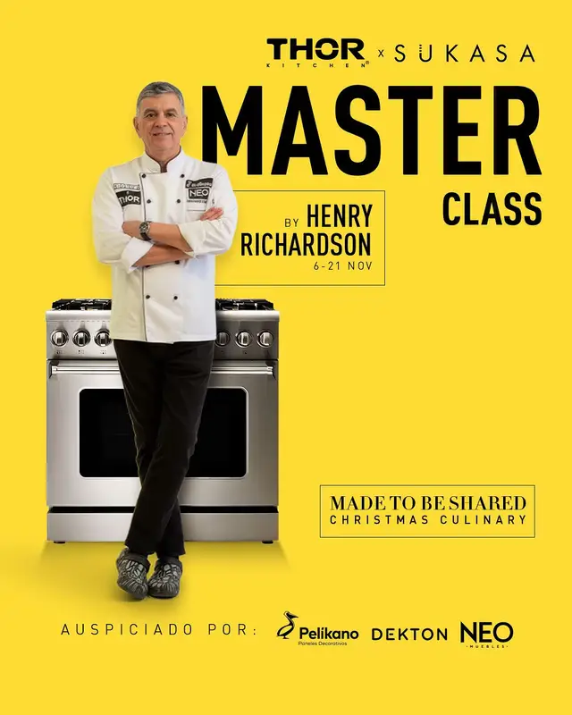 ⚡️ Donde el fuego, el diseño y la técnica se encuentran. THOR Kitchen x SUKASA junto a Henry Richardson presentan una experiencia creada para quienes no solo cocinan, sino dominan 💪🏽 con el auspicio de @neo_muebles @pelikanoec y @dektonbycosentino para conseguir un espacio digno de los dioses 🔝 Del 6 al 21 de noviembre, el chef Henry Richardson encenderá este nuevo espacio: Un laboratorio culinario pensado para desafiar lo establecido, inspirar y enseñar desde la cocina de los dioses 🔥 Una masterclass donde cada detalle, cada equipo y cada aliado comparten la misma filosofía: la perfección está en atreverse a más Disfruta de la experiencia de preparar platillos pensados para las próximas festividades de la mano de los mejores profesionales solo en los espacios de @Sukasa 👌🏼  ¿Ya eres parte de esta Master Class? 👀 #clasesdecocina #recetas #chef #cocinar #ecuador 