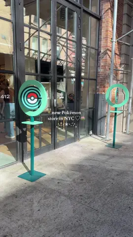 For all the trainers ✨ to be able to spin a poke stop in person made me so unbelievably happy 🤭🎀 ♡ #pokemontiktok #nyc #nyctravel #pokemonnyc #cutetravel 