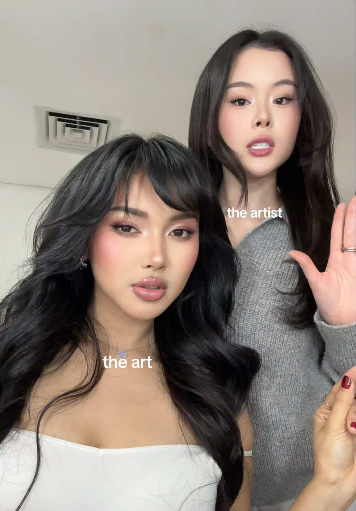 thankyou my bebe for doing my makeup, truly the best makeup on my face everrr @Clarice 🤍🤍☁️💋